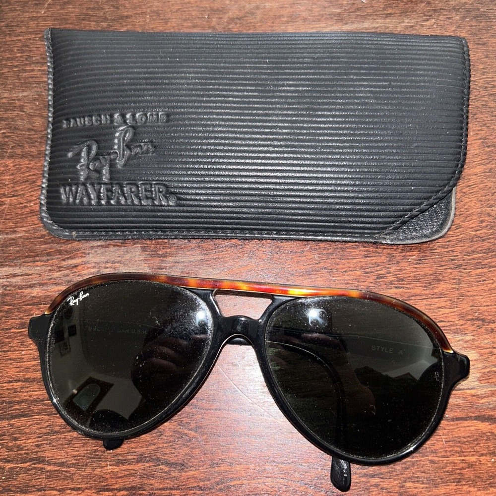 RAY BAN AVIATOR TRADITIONAL STYLE A‎ L1668 Black Tortoise Bausch & Lomb Made USA